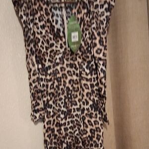 FARM Rio Animal Print Long Sleeve Dress